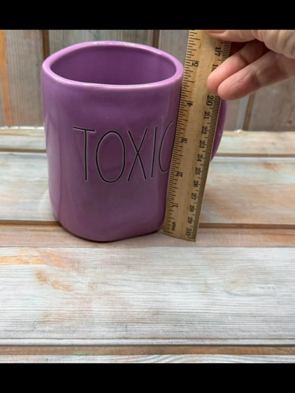 Rae Dunn Halloween TOXIC Purple Coffee Cup Large Letter Rare HTF